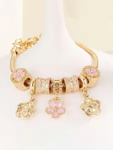 Single Piece Light Luxury Versatile Crystal Enamel Flower Beaded Bracelet, Exquisite Bracelet, Soft Sweet Style, Smooth Skin-friendly, Great for Girlfriend Gifts/Festival Outfits, Suitable for Girls Pursuing Sweet Temperament