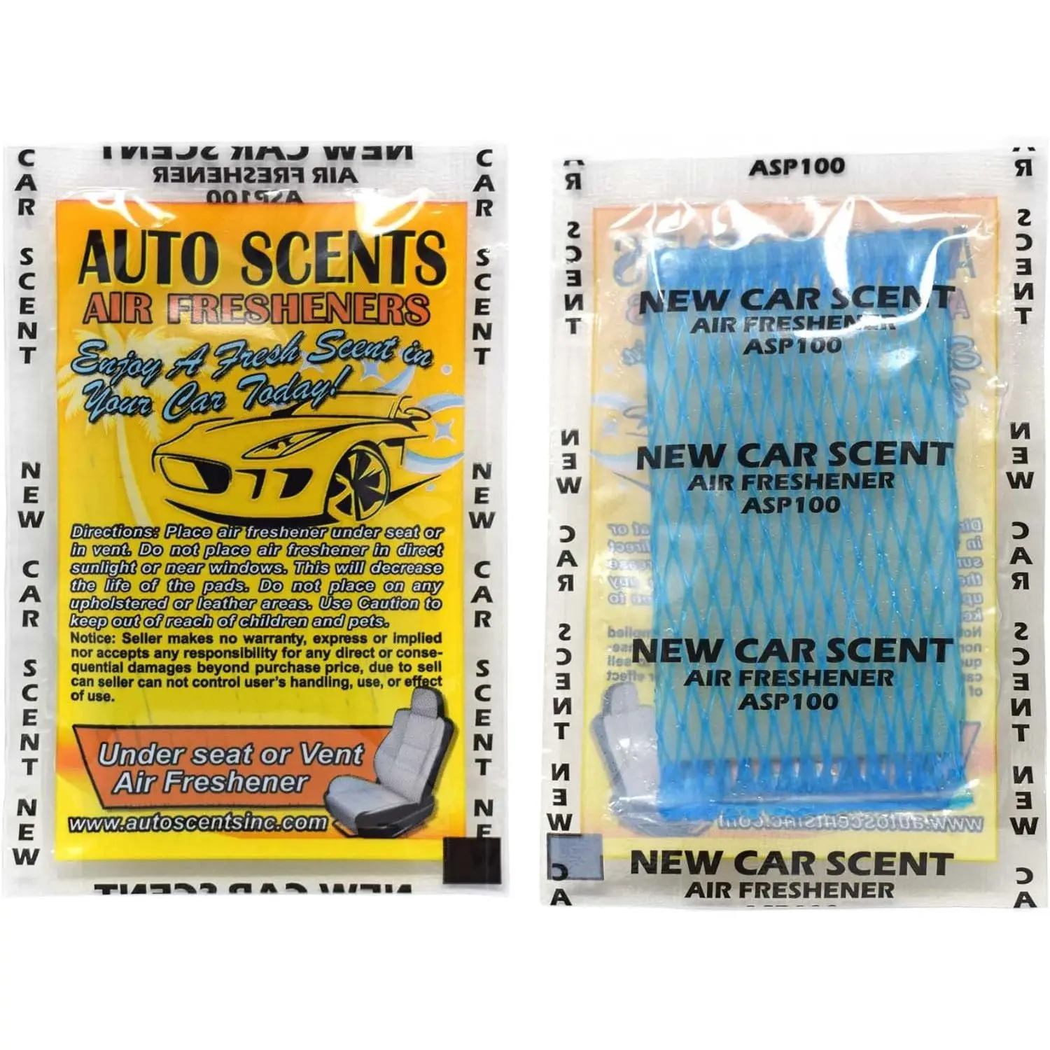 Professional Fragrant Pads - Individually Wrapped Car Air Freshener for Odor Removal & Ambience Enhancement - 15 Per Pack (New Car Scent) 2026, Remove Smells