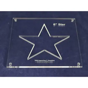 Star Template Inside 6 Inch - Clear 1/4 Inch Thick Acrylic