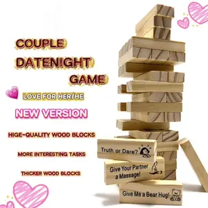 Block tower game for dating,Stacking-tower game for couple,Giftfor Friend,Best Game for Party.Valentine's Day & Date Nights