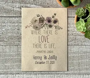 25 Customizable Gandhi Quote Wildflower Seed Packet Event Favor for Weddings, Funerals, Promotions, Showers, B2B marketing, Promotions, Birthday, Earth Day