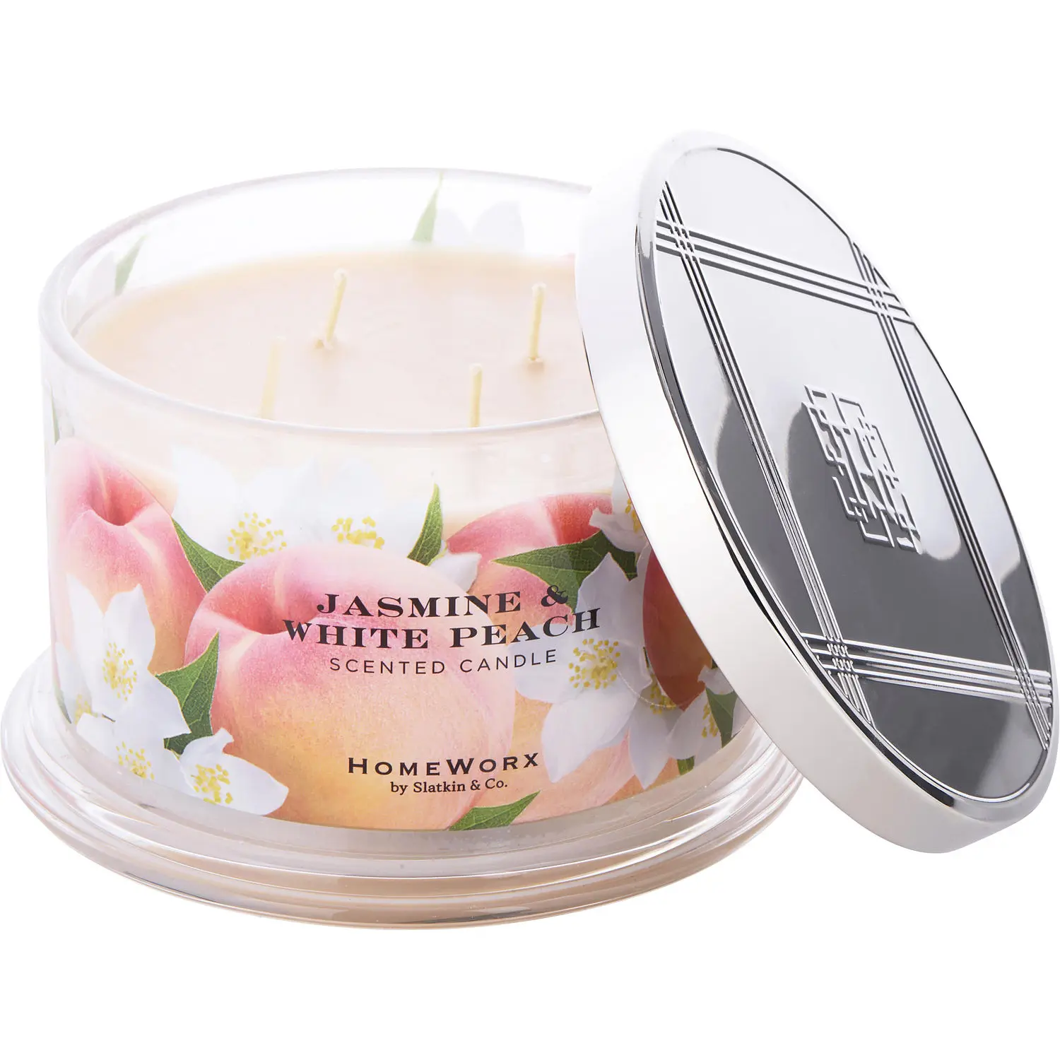Homeworx Jasmine & White Peach By Slatkin + Co. Scented Candle For Unisex