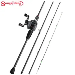 Sougayilang Carbon Fiber Fishing Rod and Reel Combo, Right-Handed Medium Fast Action, 6.3:1 Gear Ratio Baitcasting Set for Freshwater Travel