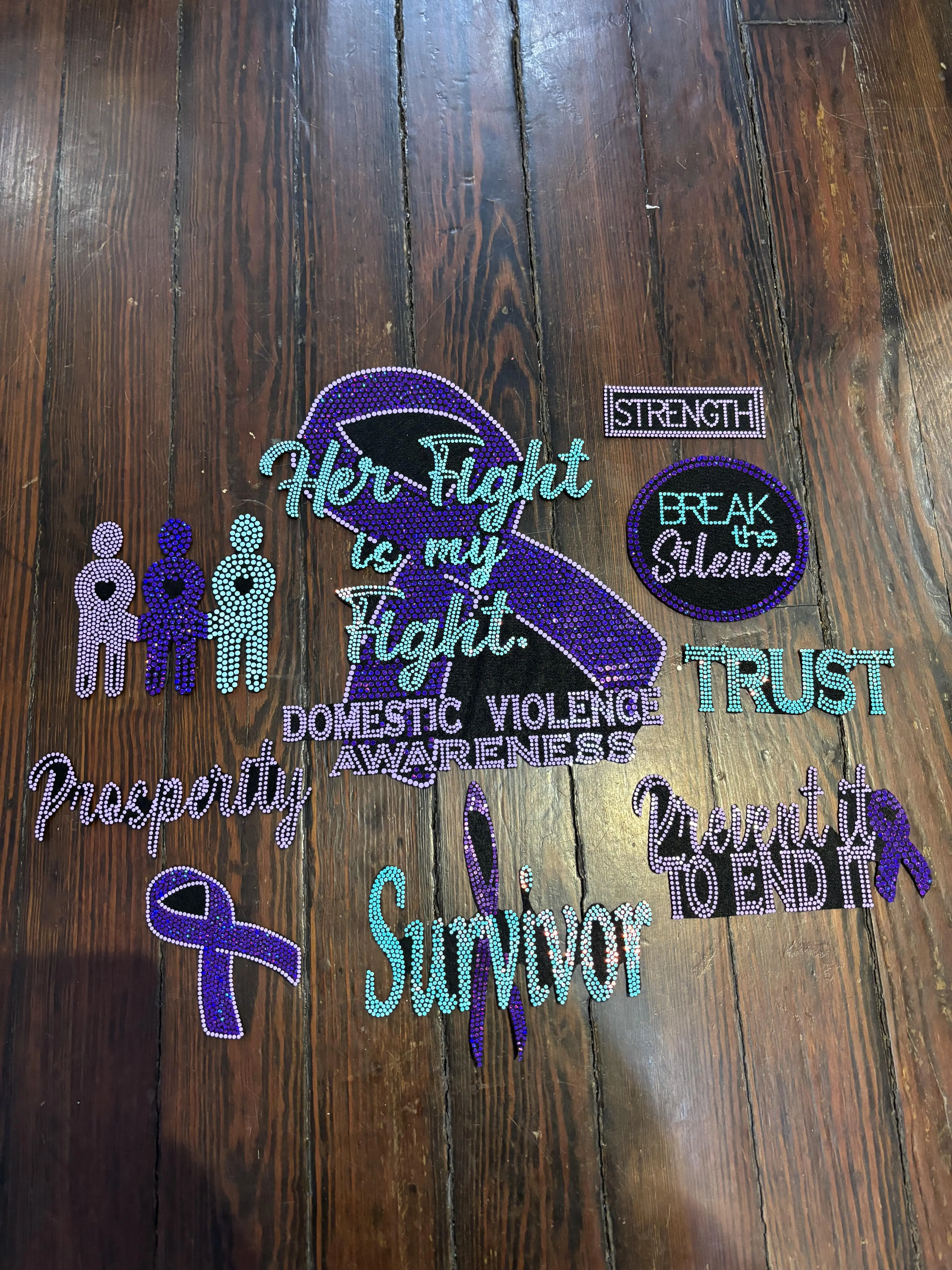 DOMESTIC VIOLENCE AWARENESS BLING Patch Set