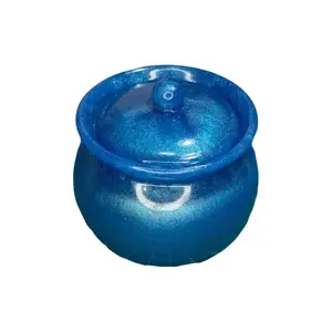 Blue Trinket Treat Jar - Simple Blue Container with Lid as Described