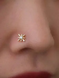 Synthetic Zirconia Nose Stud Earring, Star Design Jewelry Gift for Women & Girls, Perfect for Daily Wear, Party, Festival