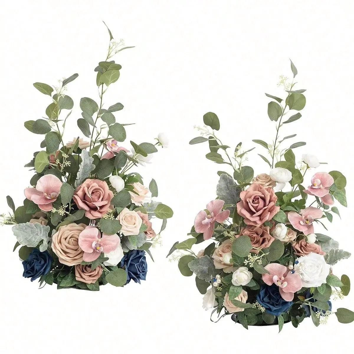 2PCS Artificial Floral Arrangement - Home Decor Artificial Flowers for Wedding Fireplace Aisle Arch, Holiday Party Entrance Decorative Background, Artificial Artificial Flowers