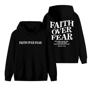 Faith Over Fear Hoodie Christian Faith Sweatshirt Jesus Loves You Hoodie Christian Religious Sayings Pullover Sweater, Hoodie for Men Women, hoodies men