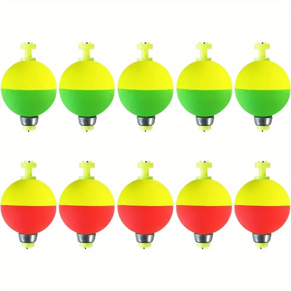 Fishing Bobbers Floats, 10 Packs Weighted Bobbers for Fishing, Foam Snap-On Floating Balls, Ideal for Bluegill & Crappie (2.5cm), Fishing Tackle, Fishing Equipment, Fishing Supplies
