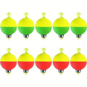 Fishing Bobbers Floats, 10 Packs Weighted Bobbers for Fishing, Foam Snap-On Floating Balls, Ideal for Bluegill & Crappie (2.5cm)