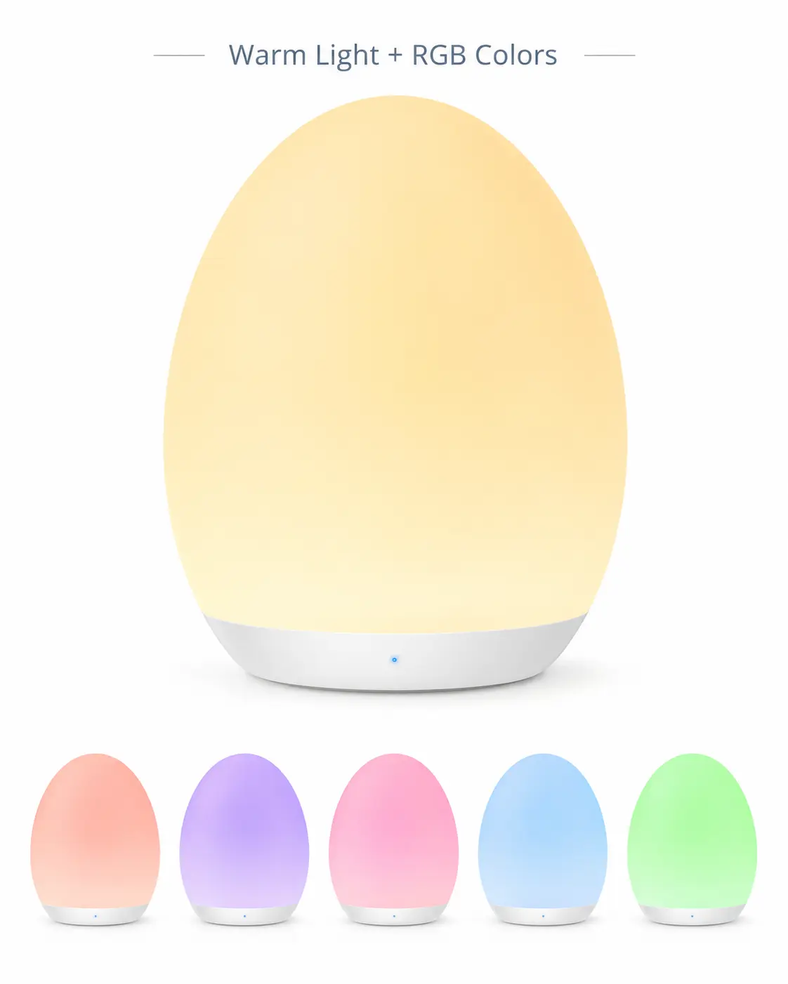 Rechargeable BPA-Free Egg Night Light for Kids - Stepless Dimming, Touch Control, Memory Function, Nursery & Breastfeeding Use | backtoschool