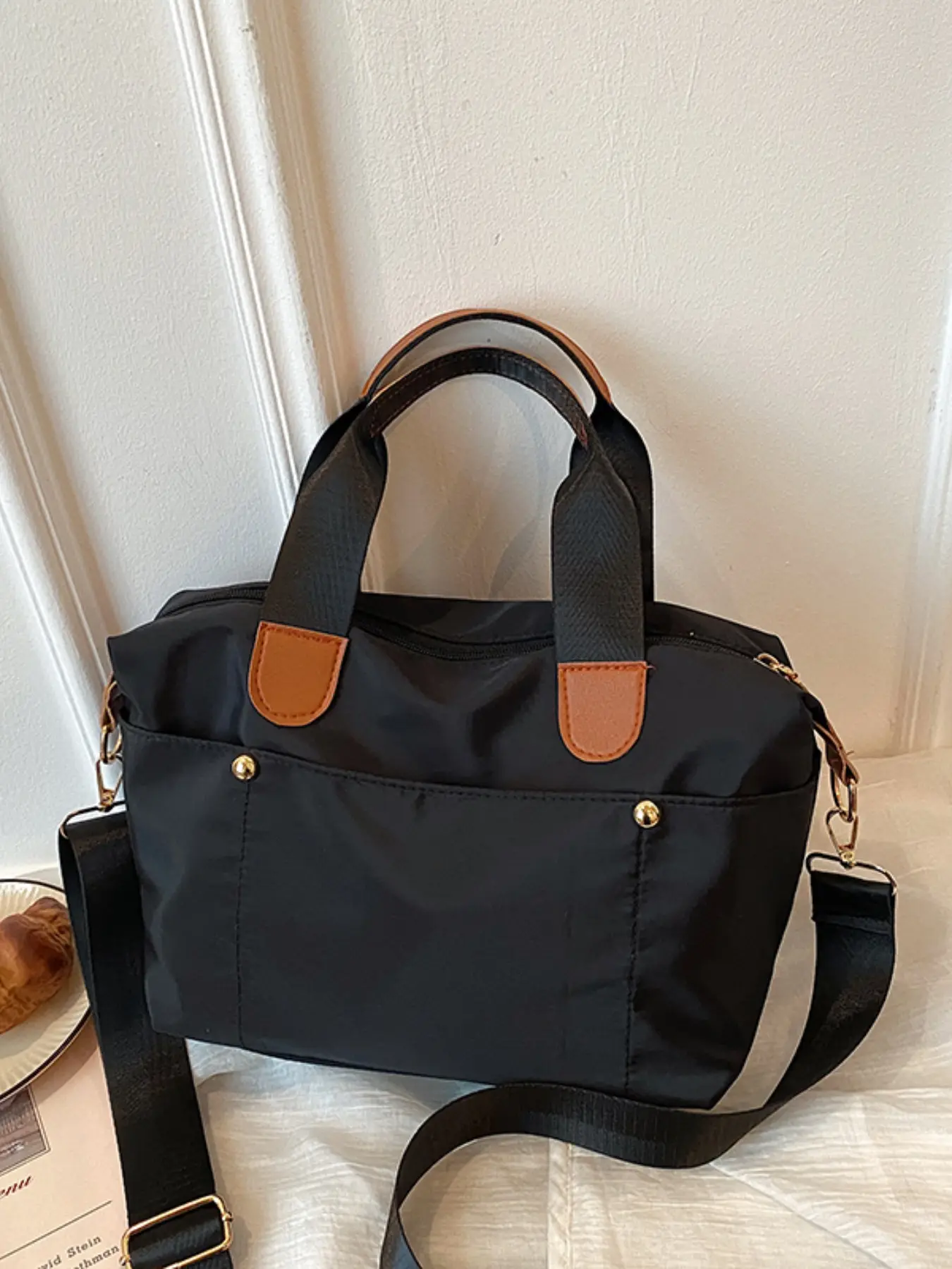 Women's Waterproof Nylon Messenger Bag, Casual Crossbody Shoulder Bag & Large Capacity Top Handle Handbag with Adjustable Shoulder Strap and Multi-pocket Design, Fashion Ladies Purse for Daily Travel Commute Shopping, Crossbody Bags