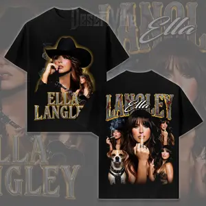 [New] Ella Langley Vintage Shirt – Country Music Oversized Graphic T Shirt, Southern Cowgirl Western Aesthetic, Rodeo Style Streetwear, Heavyweight Soft Cotton Unisex Top, Casual Men Women Wear, Gift for Country Music Fans