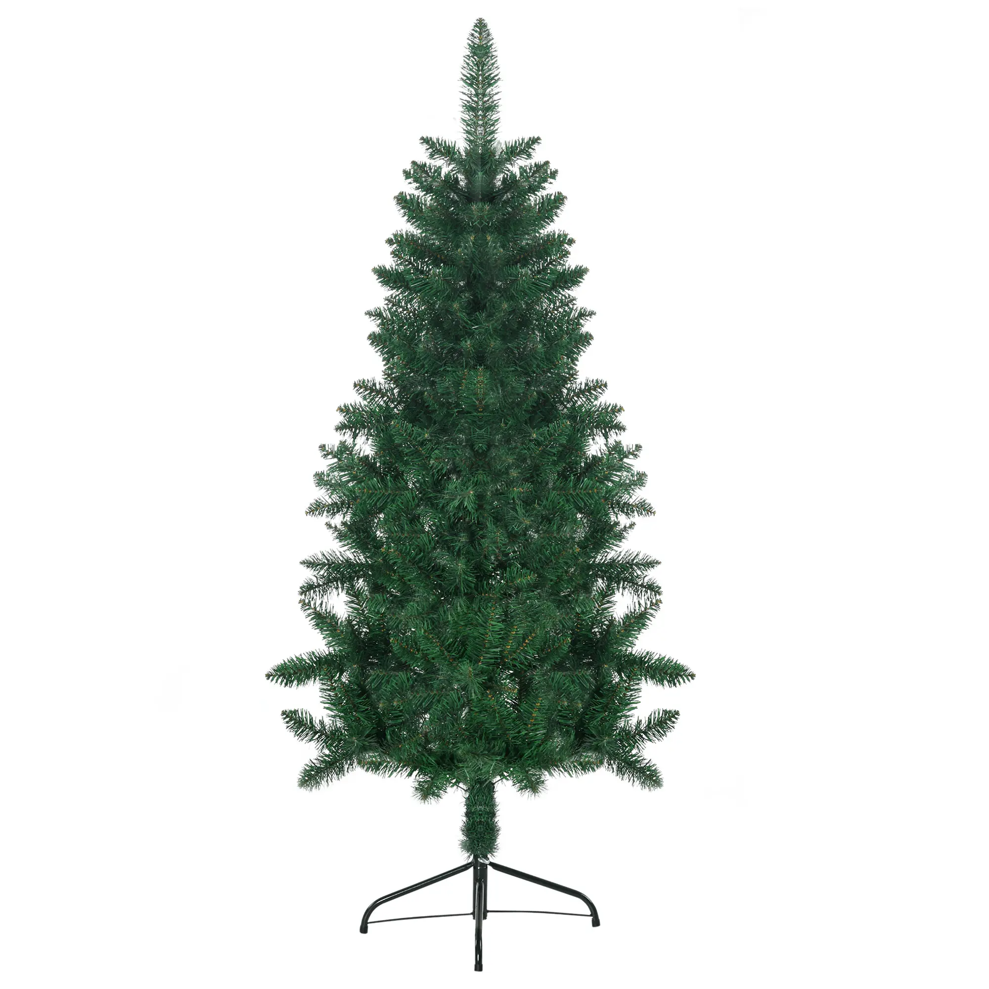 5' Wall-Mounted Artificial Half Christmas Tree - Auto-Open Function, Steel Base, Space-Saving for Indoor Christmas Decor, Living Room Corners, Small Spaces