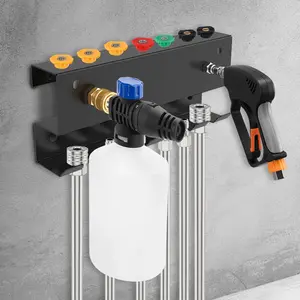 Wall-Mounted Pressure Washer Gun Holder, Fits 1/4 Inch Quick Connectors, Durable Foam Cannon Storage Rack for Car Wash Accessories, Car Wash Sprayer, Car Wash Jet