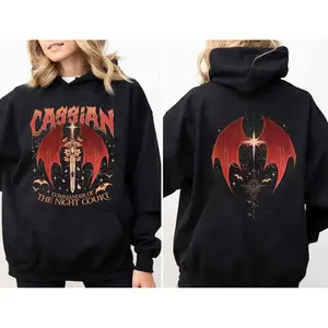 Cassian Batboy Hoodie, 2-Sided ACOTAR Sweatshirt, Night Court Graphic Pullover, SJMAAS Book Merchandise, Fantasy Hoodie
