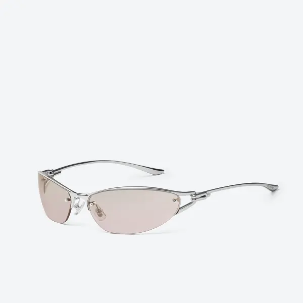 GENTLE MONSTER Futura 02(BRG) Silver Frame Brown Lenses Wraparound Shape