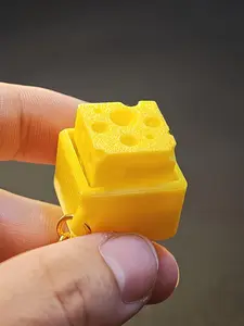 1pc Cute Cheese-shaped Button Trendy Cute Keychain, Bright Yellow Mini Cheese Pendant, Can Be Used as Backpack Ornaments, Pencil Case Decorations, DIY Handmade Decorations, Small Gifts for Family, Friends and Classmates, Daily Decorations