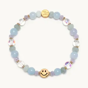 Little Words Project - Smiley Face Bracelet Base, Beaded Bracelet - Choose Your Size