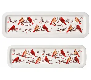 Temp-tations Set of 2 Ceramic Rectangular Platters