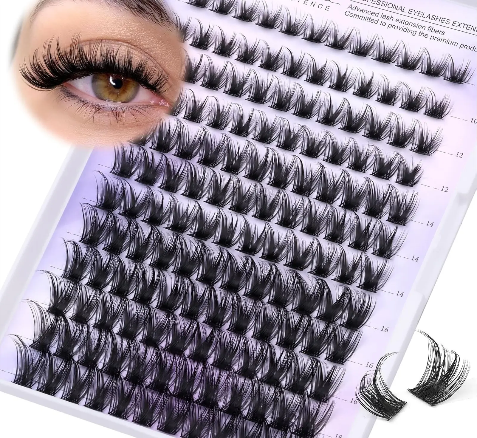 Lash Clusters Wispy Kira Cluster Eyelash Extensions 10-18mm Individual Lashes DIY Cluster Lashes Extension Soft Comfortable Eyelash Clusters with Thin Band