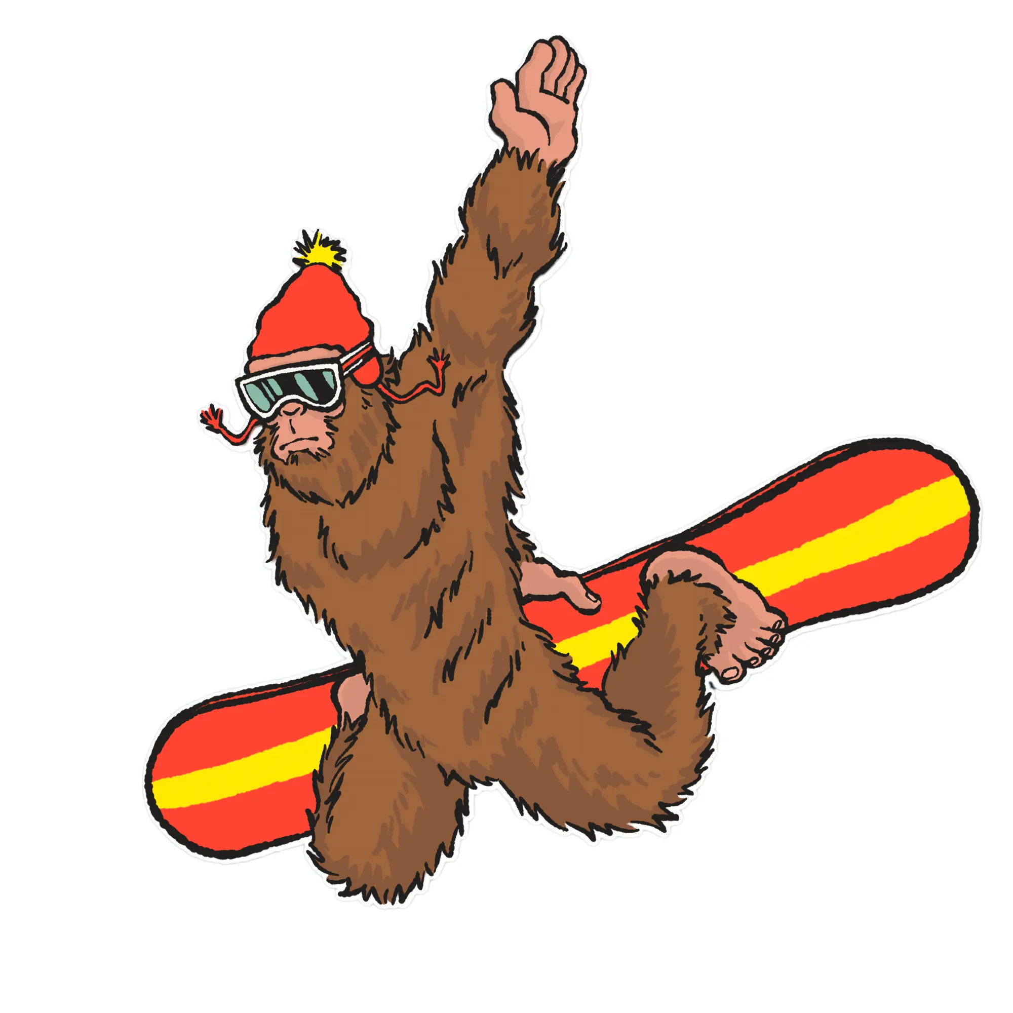 Sasquatch Snowboarder Sticker
