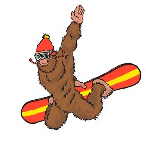 Sasquatch Snowboarder Sticker