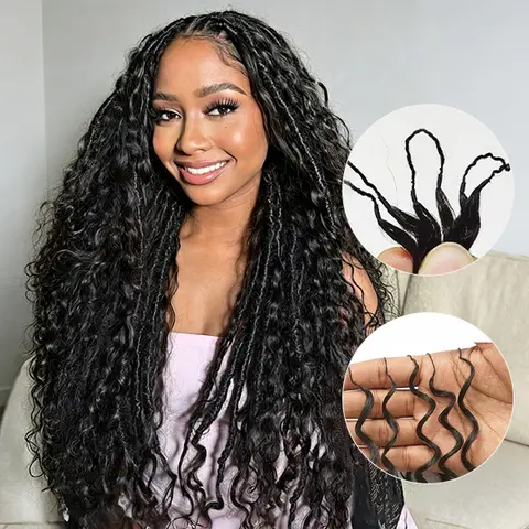 【FLASHSALE】Tinashe Miracle Knots Crochet Human Hair BOHO Braids Beach Curly & Burmese Curly & Kinky Curly Crochet Human Hair Boho Braids Bohemian Style Fashion Accessories #sohochic  #TikTokShopBackToSchool