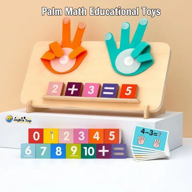 Joybrix Toys- Multifunction Wooden Colorful Educational Math ,Back-numbered version,Finger Counting Math Toys ,Manipulatives Number Counting Blocks 1 Set ,Montessori Toys ,Aged 3-5 Years, Learning Materials,math helper