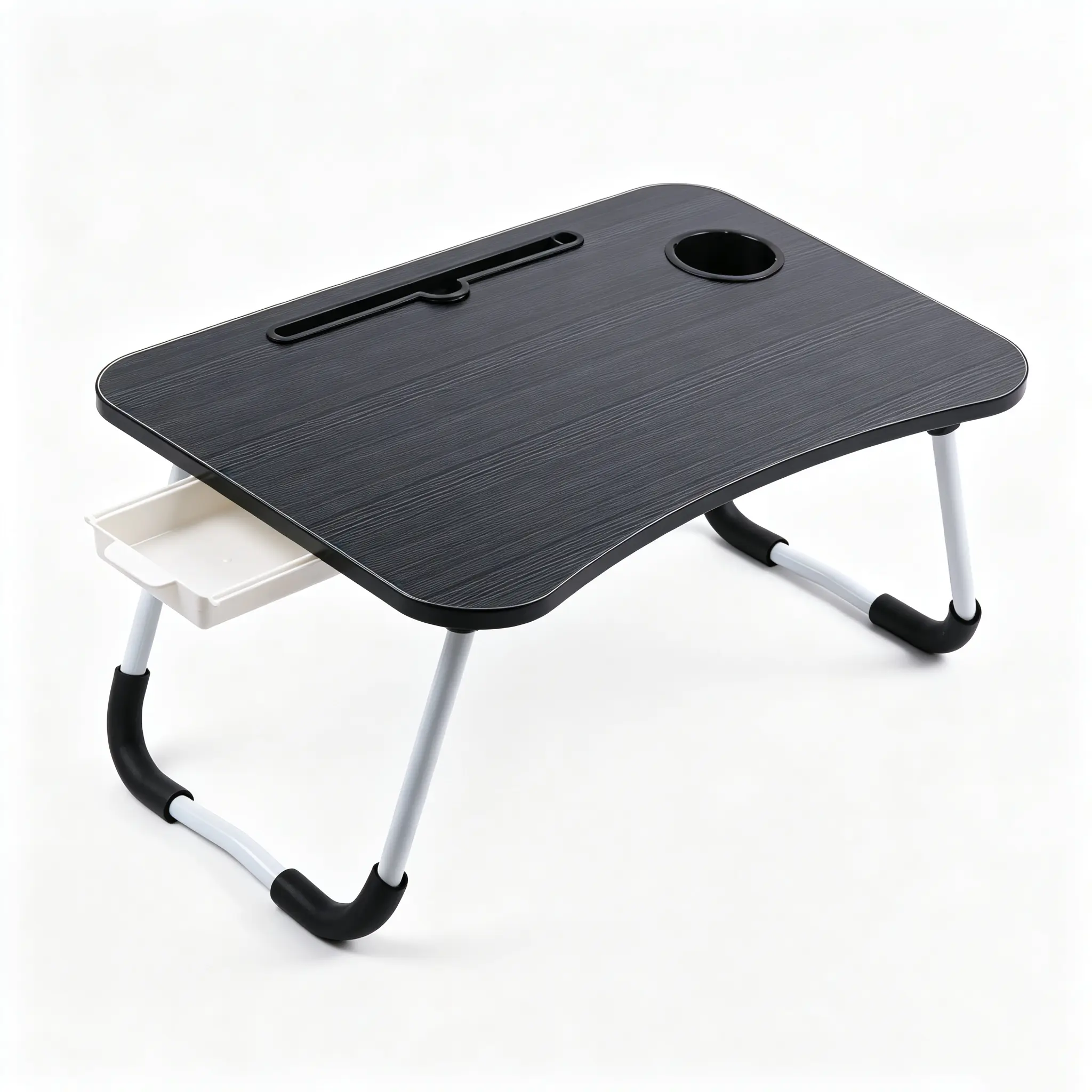 Folding Lap Desk, 23Inch Laptop Bed Desk with Cup Holder, Portable Bed Table for Working Writing Reading & Eating for Bed, Sofa, Couch, Floor