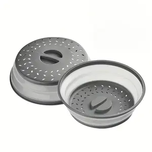 1pc Collapsible Microwave Splatter Guard - Transparent, Multi-Layer, Dishwasher Safe Food Cover, Suitable for Microwave, Kitchen Splatter Shield | Vented Lid | Multi-Layer Design, Microwave Food Cover