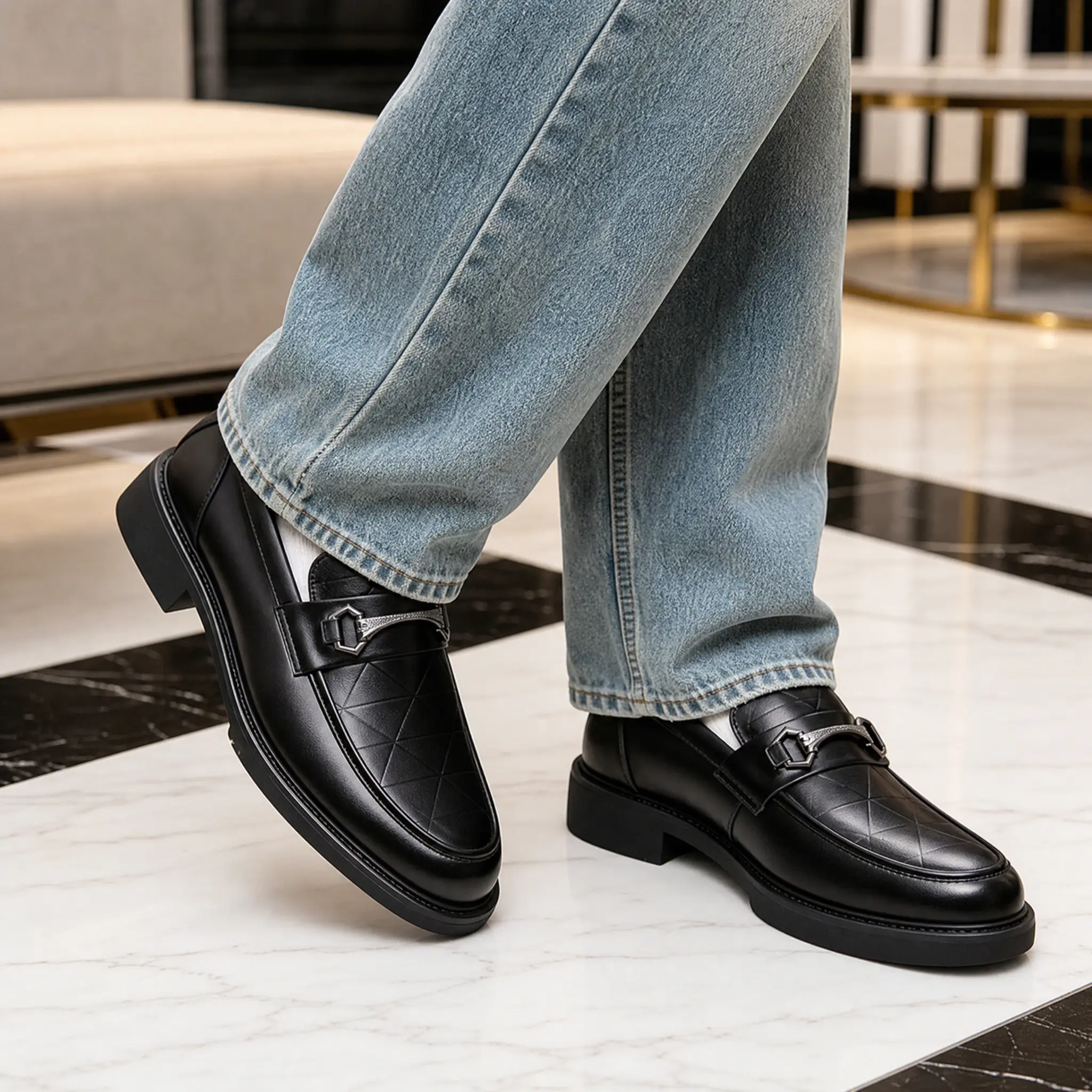Men's Tassel Decor Business Penny Loafers - Classic Slip-On Flats, Business Casual Leather Shoes, Comfortable Lightweight Breathable Dress Footwear with Stable Flexible Sole, Back to School Men's Gift