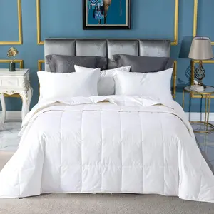 Summer Down ComforterBlanket  Size, Extra Lightweight Duvet Insert for Hot Sleepers, Noiseless & Extra Soft,90x90 inches,10 Ounce Fill Weight, White
