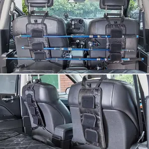 Adjustable Fishing Rod Holder with Multiple Straps and Pockets, Rod Holders Storage, Durable Polyester Material, Ideal for Car Suv Truck RV Outdoor Fishing Travel, Fishing Tackle Organizer