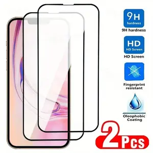 2PCS Tempered Glass Phone Screen Protector Film For iPhone 17/1 7Air/17 Pro/17 Pro Max Apple Iphone 16 15 14 13 12 11 XR Pro Max Plus SE2 X XS 7 8