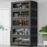 Broview V8 Shatter-Resistant Stackable Storage Bins with Lids & Wheels - 360Qt/480Qt/600Qt Extra Large Collapsible Multifunctional Organizer, 2x Anti-Tipping Folding Plastic Units for Kitchen Pantry, Stackable Pantry Storage & Organization System