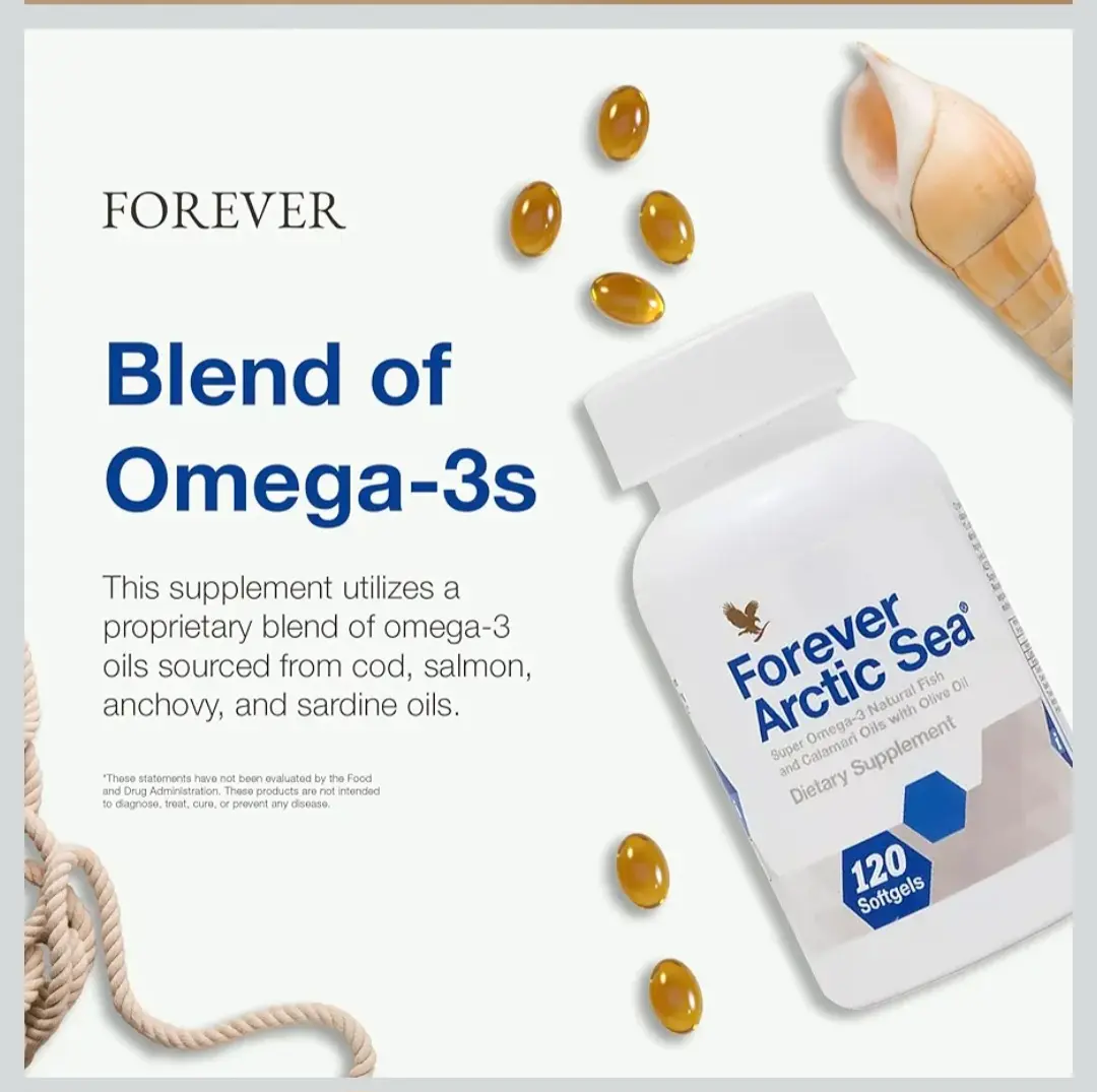 FOREVER ARCTIC SEA -Dietary Supplement (120 Softgels) to Heart, Brain, & Body with the power of the sea! Its delivers premium EPA & DHA omega-3 from fish & calamari oils to support cardiovascular health, mental clarity, healthy vision, & overall wellness.