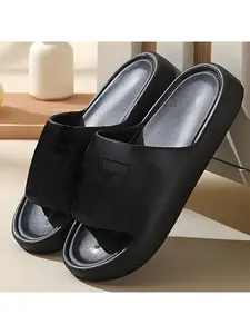 1 pair of slippers with the number "67" printed on them, unisex non-slip EVA slippers - lightweight, quick-drying, comfortable, durable, all-season beach sandals, round-toe design, suitable for indoor/outdoor use