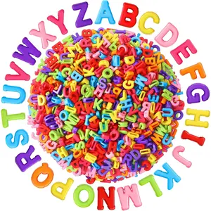 Augshy 700Pcs Large Letter Beads Colorful Plastic A-Z Mixed Alphabet Shape Beads for Jewelry Making Bracelets Necklaces Key Chains Shoelaces Crafts Party Decor(9x12mm)