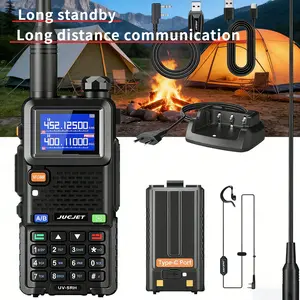 Baofeng UV-5RH 10W Ham Radio Handheld - Upgraded UV-5R Dual Band Amateur Radio with Air Band, Long Range Walkie Talkies for Adults, USB-C Charging (2 Pack) rechargeable walkie talkie