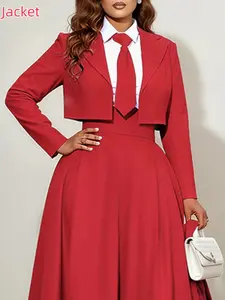 Women's Long Sleeve Slim Fit Solid Color Notched Collar Short Blazer Jacket, Stylish Formal Office Wear, Perfect for Business Casual（Only Jacket）