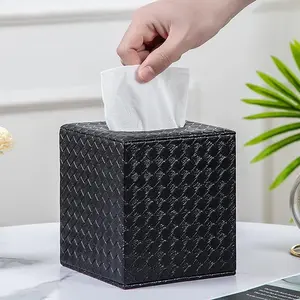Black Tissue Box Cover, Square, Tissue Box Holders for Bathroom Accessories