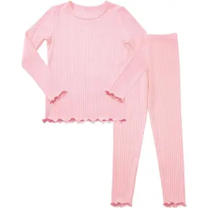 Baby Girls Pajamas Sets 2-8Y Toddler Kids Soft Comfy Modal Tencel Long-Sleeve Snug fit Sleepwear pjs,Christmas gifts,Black Friday Stock Up