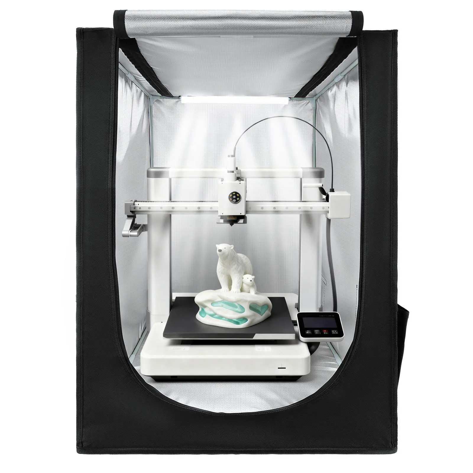 【BackToSchool】VEVOR 3D Printer Enclosure, 21.6x25.6x29.5 in Oxford Cloth Tent, Dust-proof Waterproof Flame-retardant Case with LED Lighting, Full Transparent Window, Ensures Premium Prints, Improves Work Condition, Compatible with Creality/ELEGOO/Anycubic