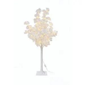 4FT LED White Blossom Light Tree White Floral Event Decor LED Lights Warm Glow Adjustable Branches Indoor Outdoor Use