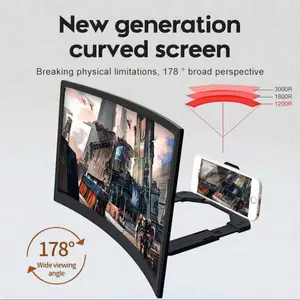 Movie and Game Phone Magnifier with Foldable Phone Stand, 3D Screen Expander, Perfect Viewing Experience, Enhance Gaming and Movie Nights, Adjustable Phone Stand