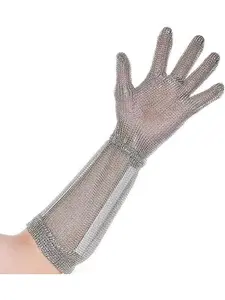 15cm Cut-Resistant Chainmail Glove for Butchers, Metal Claw Finger Protective Safety Work Glove (Size S)
