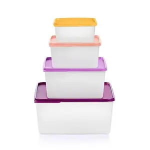 Tupperware® 8-piece KeepTabs® Space Saving Square Food Storage Set Tupperware® 8-piece KeepTabs® Space Saving Square Food Storage Set