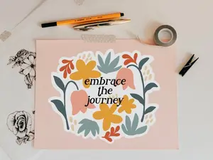 Floral printable stickers , inspirational sticker , print and cut sticker, cricut stickers, packaging sticker , planner sticker