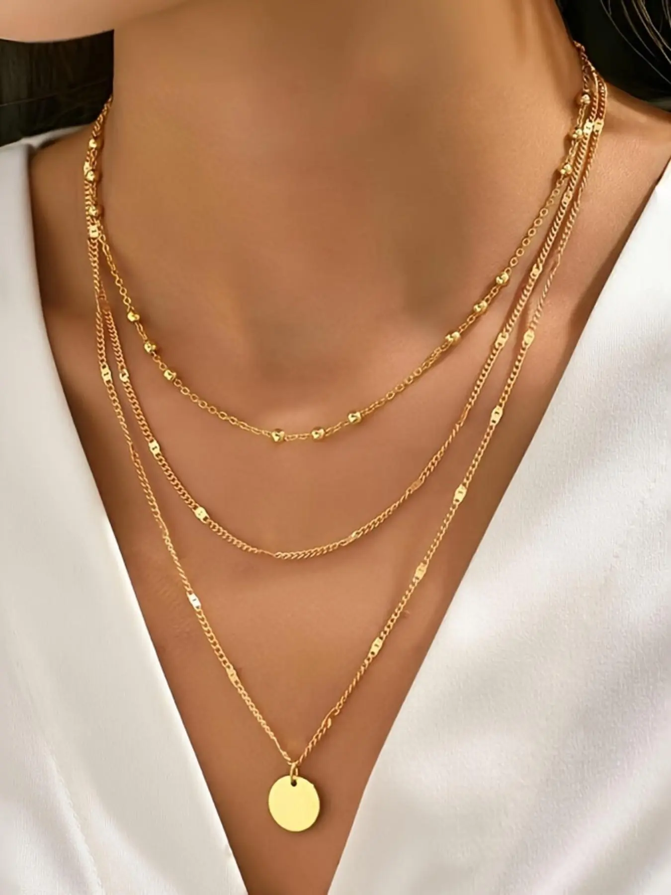 Women's Minimalist Layered Necklace, Minimalist Chain, Exquisite Pendant Necklace, Daily Wear Necklace, Everyday Wear Jewelry, Dainty Layering Jewelry, Fashion Necklace